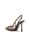 LE SILLA Vittoria Mesh Stiletto Heel Sandals - Brown