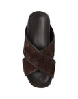 Bottega Veneta Brown Woven Leather Flat Sandals