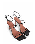 Amina Muaddi Patent Leather Strappy Heels - Black