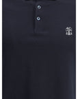 Brunello Cucinelli Deep Blue Cotton Polo Shirt