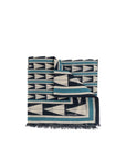 Lanvin Blue Geometric Wool Scarf