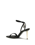 Tom Ford Padlock Pointy Naked Leather Stiletto Heel Sandals - Black