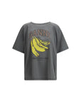 Ganni Banana Graphic Cotton T-Shirt - Gray/Grey