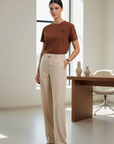 Brunello Cucinelli Rust Cotton T-Shirt