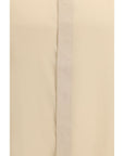 Lardini Beige Tencil-Linen Collar Shirt