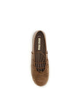 Miu Miu Brown Leather Lace-Up Ballet Flats
