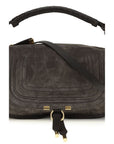 Chloé Marcie Small Suede Leather Shoulder Bag - Black