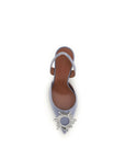 Amina Muaddi Begum Silk Slingback Heels - Lilac