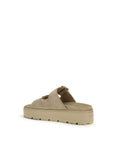 Prada Beige Leather Platform Sandals