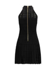 Balmain Tartan Tattoo Knit Mini Dress - Black