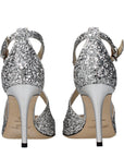 Jimmy Choo Emily 85 Glitter Stiletto Heels Silver