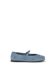 Prada Blue Suede Leather Mary Jane Shoes