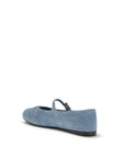 Prada Blue Suede Leather Mary Jane Shoes