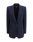 Max Mara Deep Blue Bosco Longline Blazer