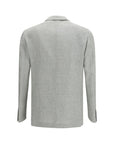 Lardini Roma Wool Double-Breasted Blazer - Light Gray/Grey