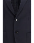 Lardini Roma Virgin Wool Single-Breasted Blazer - Blue