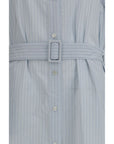 Jacob Cohen Striped Chemisier Midi Long Dress - Light Blue