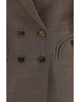 Blazé Milano Aile Charmer Virgin Wool Blazer - Brown - Made In Italy