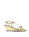 Prada Leather Wedge Sandals - Gold