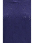 Gucci GG Silk Polo Top - Blue