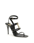 Saint Laurent Cassandre Leather Stiletto Heels - Black