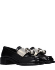 Prada Embellished Low Heel Loafers - Black