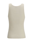 Saint Laurent YSL Cassandre Tank Top - Cool Beige