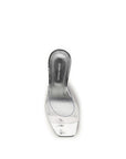 Amina Muaddi Lupita Glass Mule Sandals - Silver