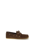 Gucci GG Suede Leather Boat Shoes - Brown