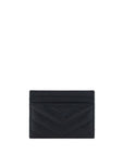 Saint Laurent Cassandre Matelassé Card Holder - Black & Silver