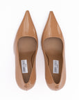 Jimmy Choo Patent Leather Ixia 95 Pumps - Biscuit