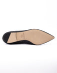 Jimmy Choo Alina Pointed Toe Glitter Ballet Flats - Black