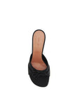 Amina Muaddi Eleanora Silk Mule Sandals - Black