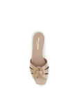 Saint Laurent Leather Tribute Sandals - Beige