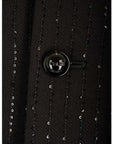 Celine Embellished Collarless Wool Blazer - Black