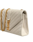 Saint Laurent YSL Envelope Shoulder Bag - Ivory/White