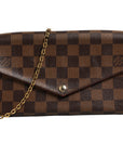 Louis Vuitton Damier Ebene Pochette Felicie Chain Wallet