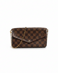 Louis Vuitton Damier Ebene Pochette Felicie Chain Wallet