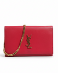 Saint Laurent Monogram Leather Wallet on Chain - Red