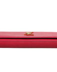 Saint Laurent Monogram Leather Wallet on Chain - Red