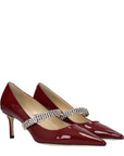 Jimmy Choo Noa Pumps Heeled Mary Jane - Burgundy Red