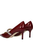 Jimmy Choo Noa Pumps Mary Jane Heels - Burgundy Red