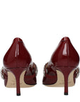 Jimmy Choo Noa Pumps Mary Jane Heels - Burgundy Red