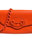 Gucci Horsebit 1955 Enamel Mini Shoulder Bag - Orange
