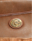 Burberry Emblem Crossbody Bag - Brown and Gold