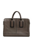 Bottega Veneta Getaway Intrecciato Leather Briefcase - Brown