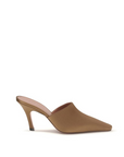 Amina Muaddi Jamie Silk High Heel Mule - Brown