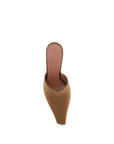 Amina Muaddi Jamie Silk High Heel Mule - Brown