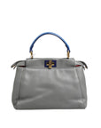 Fendi Mini Peekaboo Top Handle Handbag - Blue-Grey