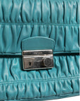 Prada Nappa Gaufre Flap Bag - Turquoise